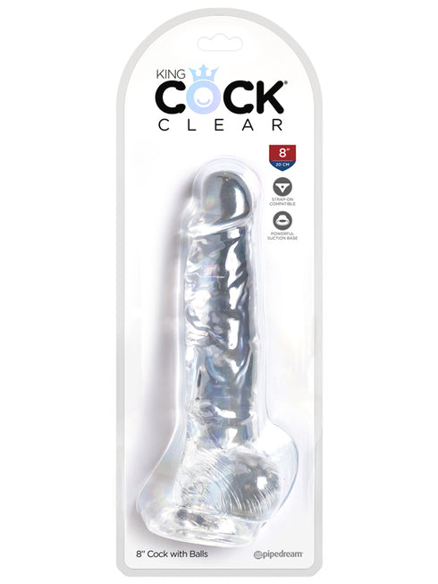 King Cock Clear 8 in. Cock with Balls